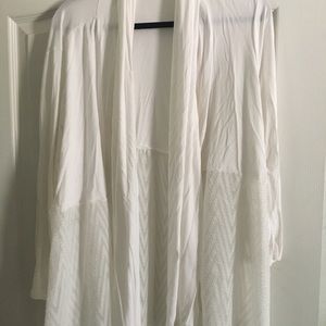 Xl White sheer high low cardigan
